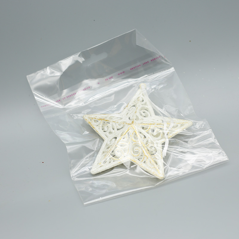 Fábrica de decoraciones de Navidad de oro platino campana de plástico amor hecho a mano árbol de Navidad decoración colgante en stock