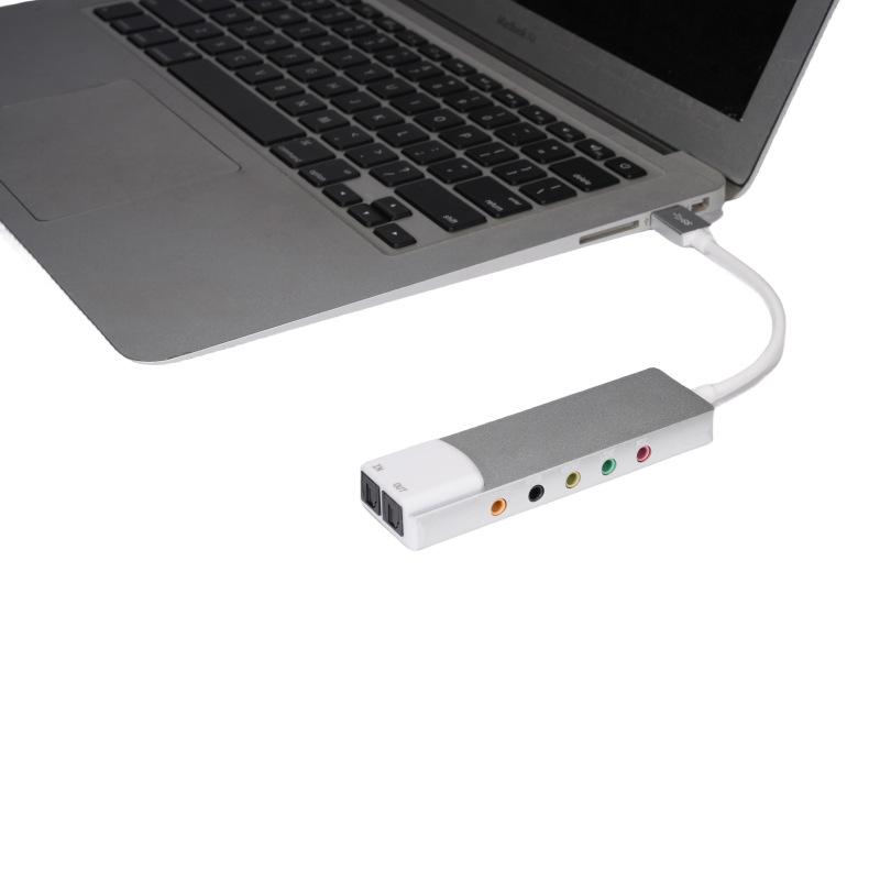 USB fiber optic sound card 5.1 channel laptop desktop live chat game aluminum alloy computer external sound card