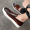 Men's Shoes 2023 Summer New Fashion Casual Leather Shoes Men's English Style Shoes Men's Summer Breathable Thick Sole Sh