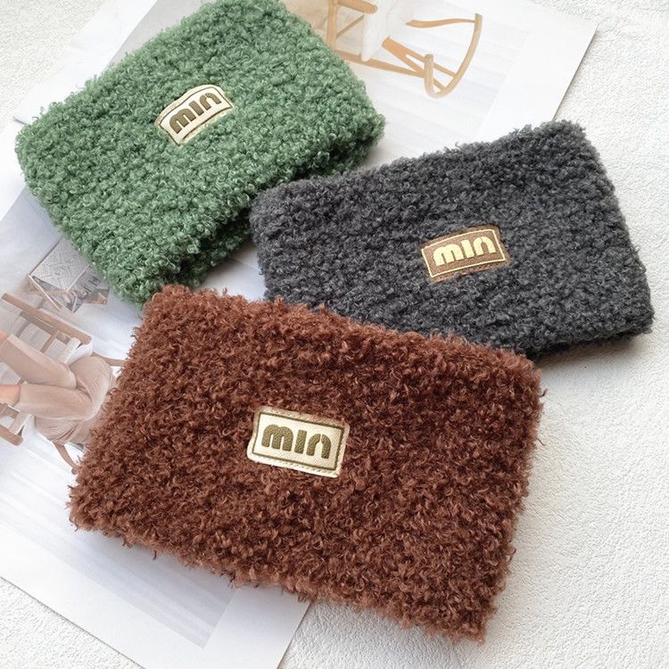 2026 New Autumn/Winter Hot-Selling Women's Micro-Fleece Headband with MIN Letter Plush Girl's Hair Accessory