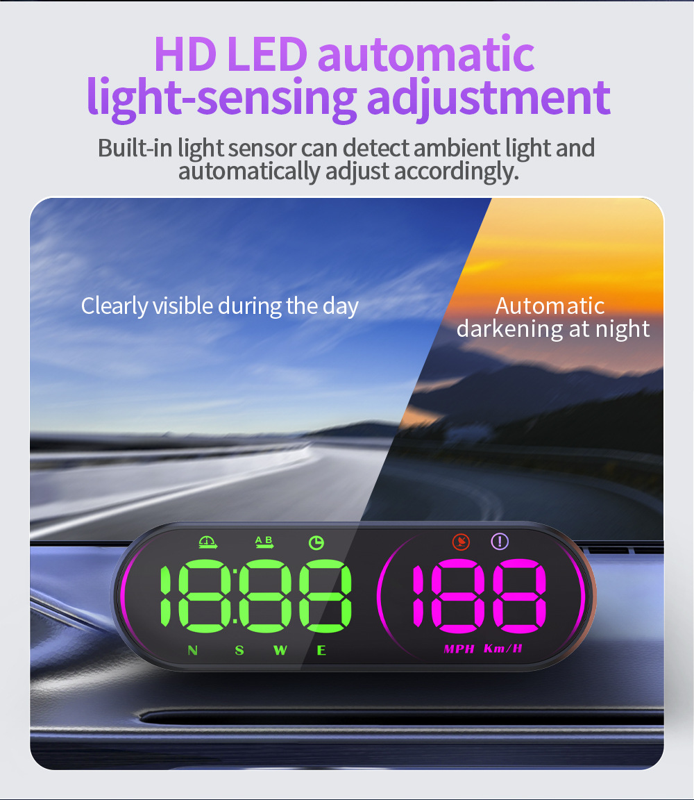 New G26 HD Universal Car HUD |   GPS Multifunction Speedometer