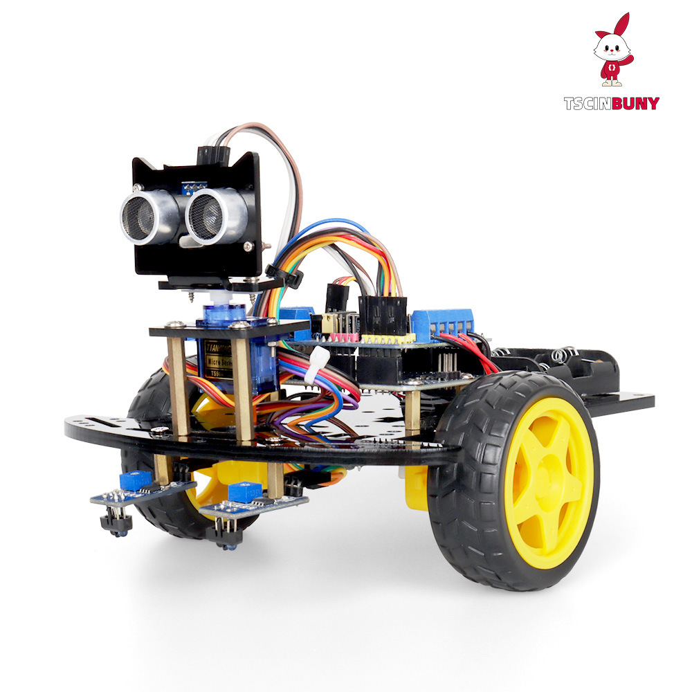 Совместимый с Arduino набор для программируемого умного автомобиля с ультразвуковым датчиком