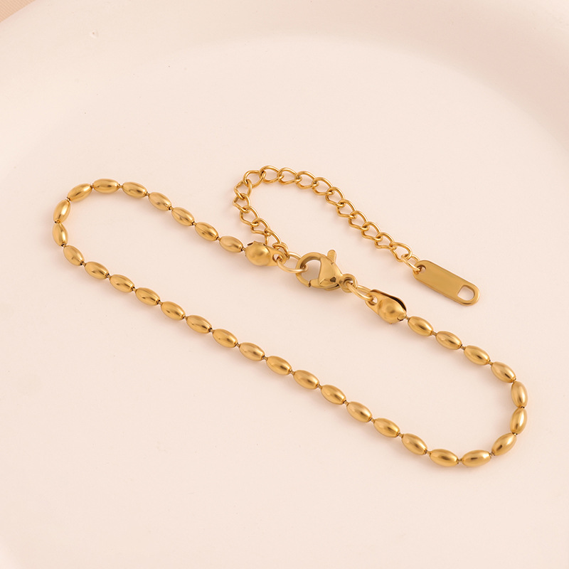 Bracelets Classification 304 Stainless Steel Chain Material PVD Coated Real Gold Plated Eye Solid Color 304 Stainless Steel Simple Style Waterproof Non Tarnish 304 Stainless Steel Lobster Trigger Clasp Closure Bracelets