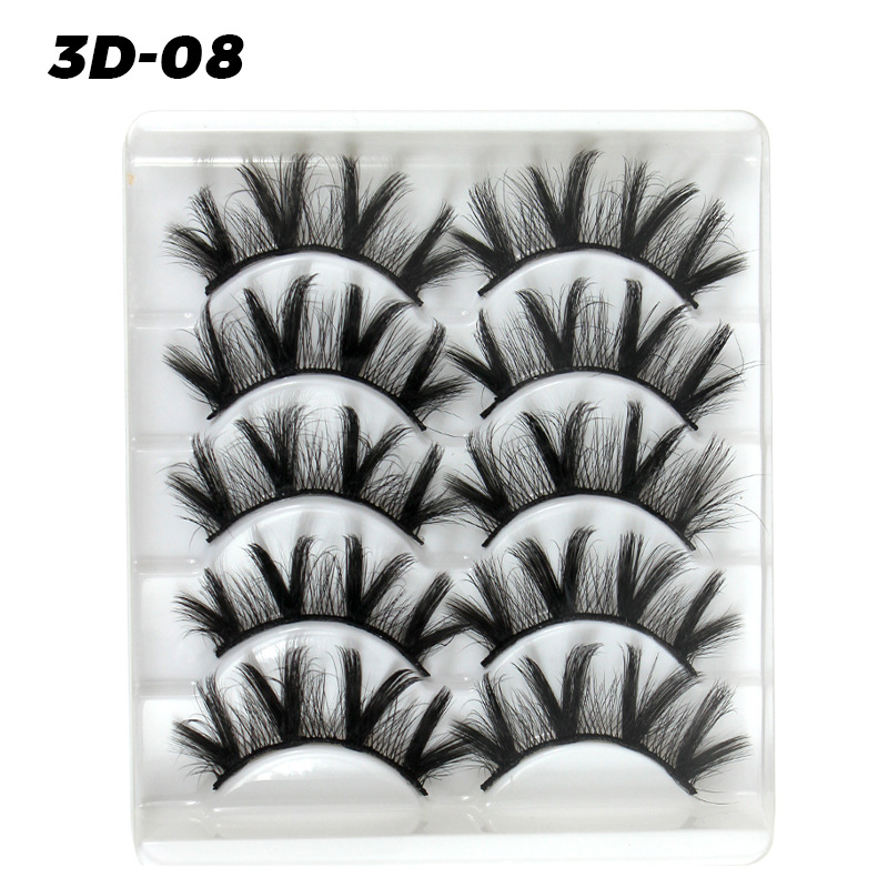 DINGSEN pestañas postizas de fábrica al por mayor 3D pestañas tridimensionales 5 pares Paquete de pestañas tres más de D-46 estilos