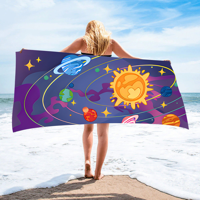 Cosmic cool high-end microfiber beach towel printed quick-drying swimming bath towel double-sided velvet beach towel for foreign trade Cosmic cool high-end microfiber beach towel printed quick-drying swimming bath towel double-sided velvet beach towel for foreign trade
