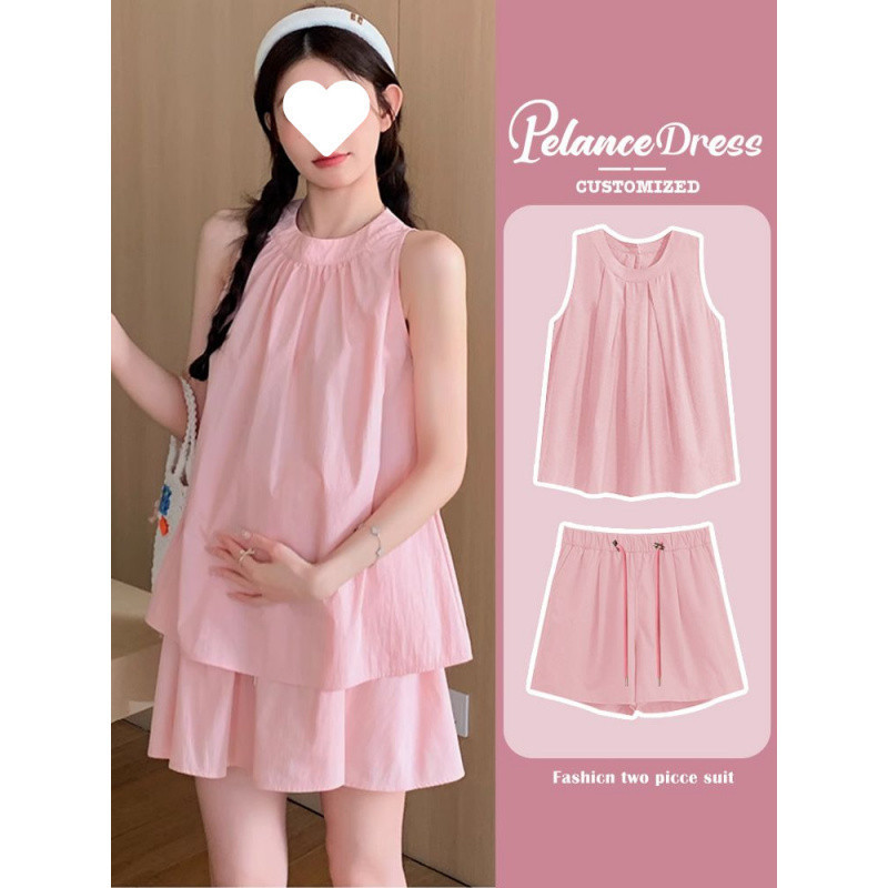 D6C Maternity Suit Summer 2024 New French Style Cute Little Sleeveless Vest Baby Shirt Shorts Two Pieces D6C Maternity Suit Summer 2024 New French Style Cute Little Sleeveless Vest Baby Shirt Shorts Two Pieces