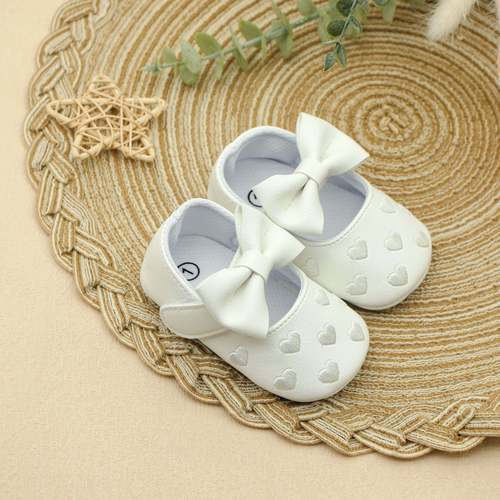 Bestselling baby walkers for spring and autumn, soft soles for girls, 0-1 year old children's shoes with bow princess style, magic sticker baby shoes
