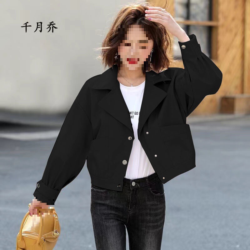 French Style Suit Collar Jacket Women's Short Spring and Autumn New Casual Style Jacket Top French Style Suit Collar Jacket Women's Short Spring and Autumn New Casual Style Jacket Top