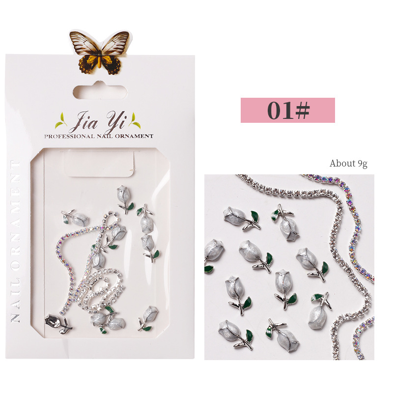 Blanco aleación Tulip joyas de plata inferior