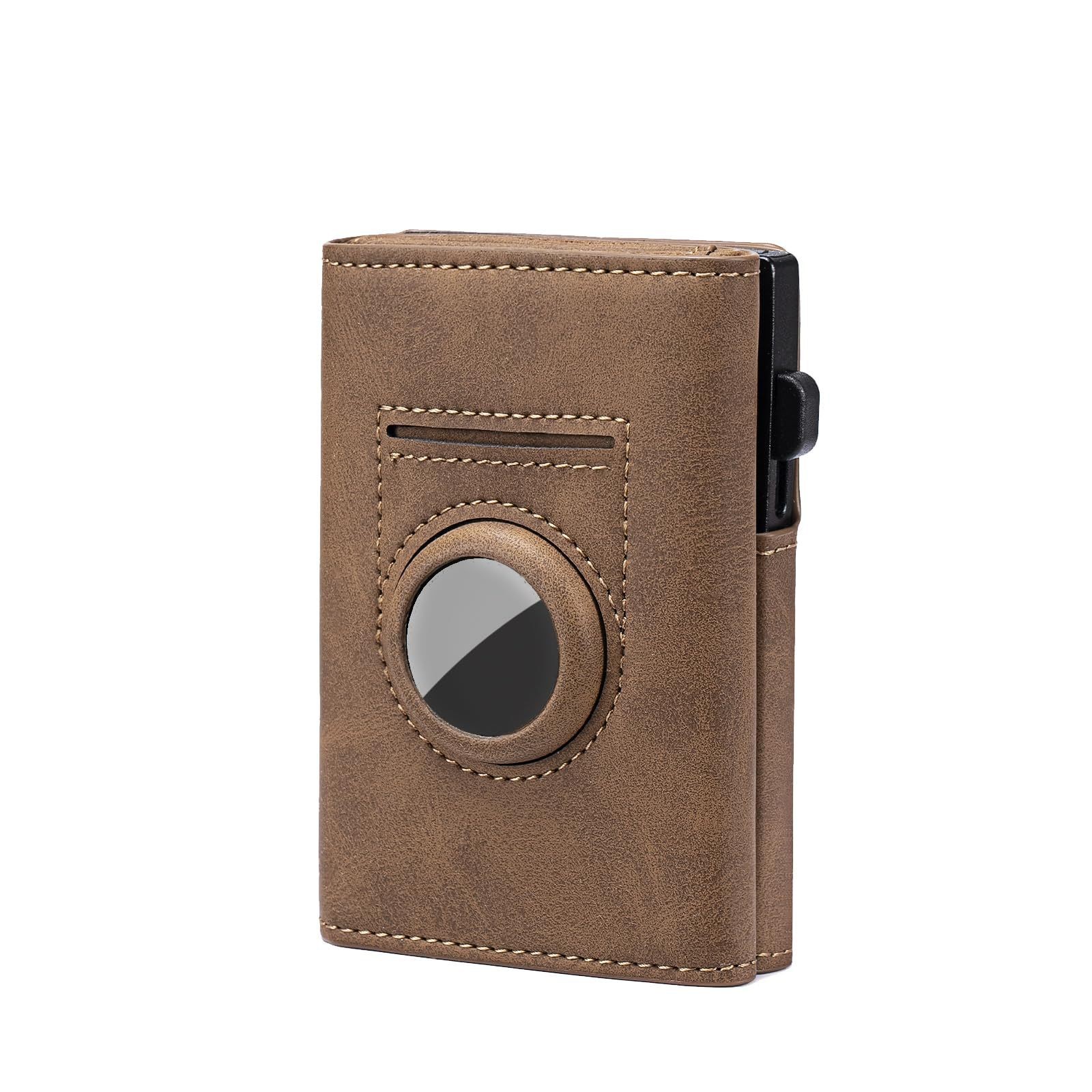 Amazon triple plegable RFID anti-robo bolsa deslizante con airtag posicionamiento cartera de cuero multifuncional cartera de hombre