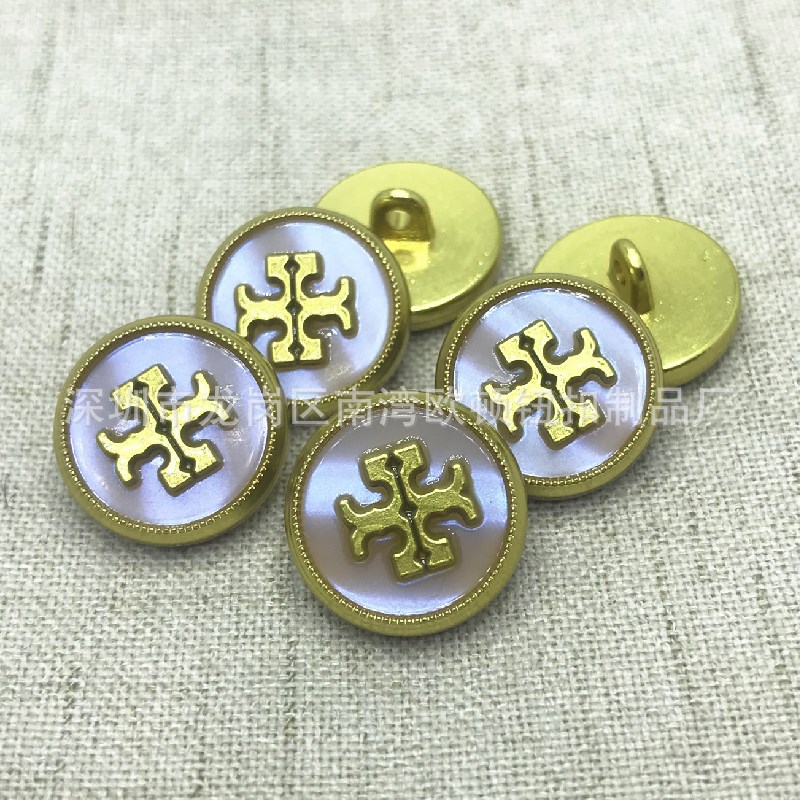 金属仿贝壳组合纽扣TB汤丽家金色针织毛呢衫外套扣子毛衣百搭钮扣
