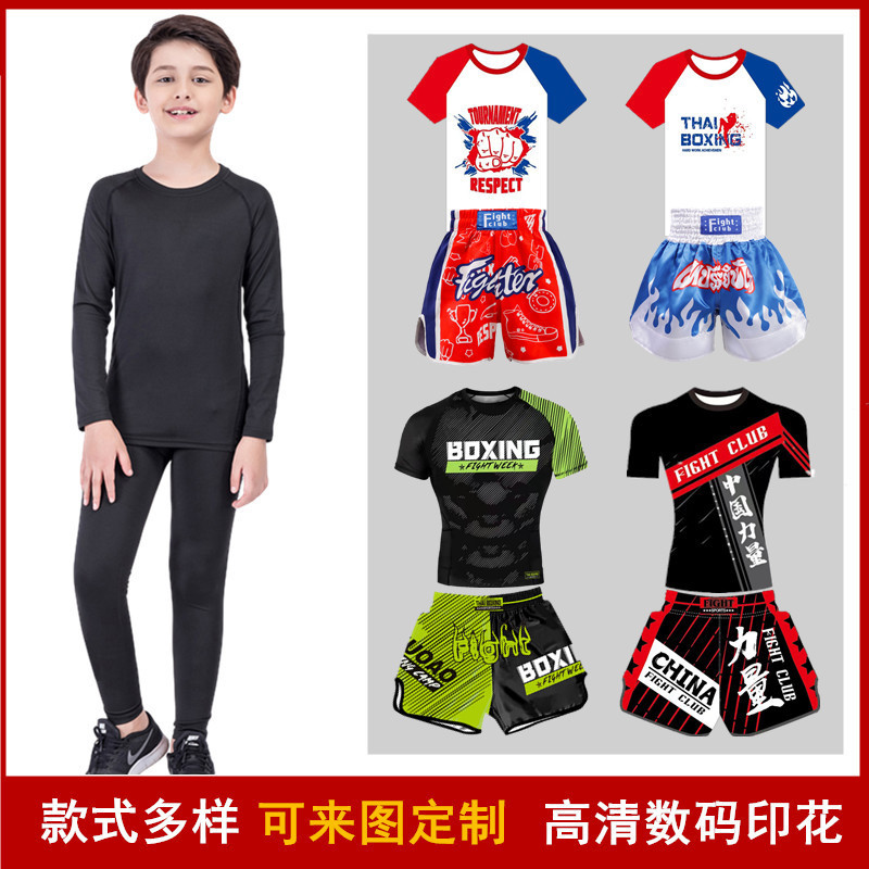 Thai Pants Sanda Suit Boxing Clothing Children's Sanda Fighting Shorts Muay Thai Free Fight Tights suit