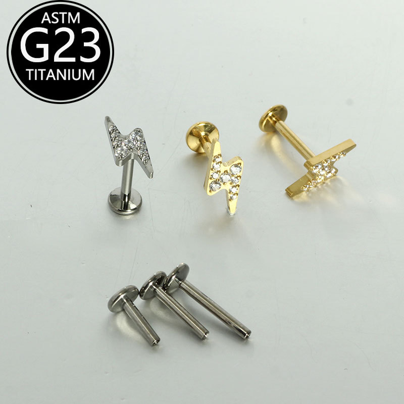 Labret piercing jewelry detail image