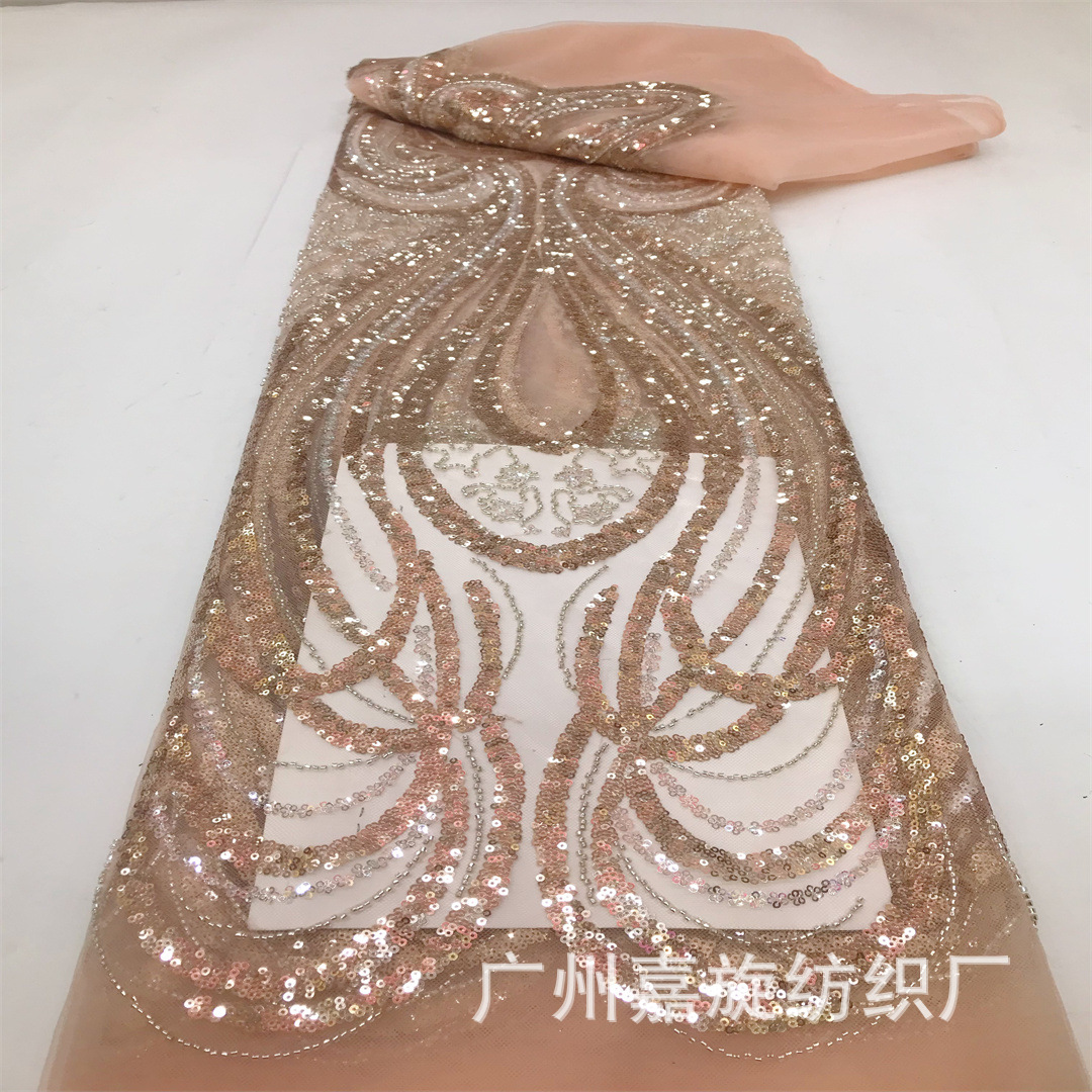 Fabricante directo de tóteme africano esquinilla cuentas tela de malla Europa y América vestido de boda vestido de noche vestido de rendimiento de escenario encaje image 3