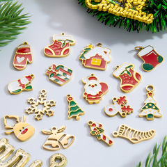 クリスマス専用ステンレスメッキ18k金滴油アクセサリーDIY部品サンタクロースアニメブレスレットペンダント