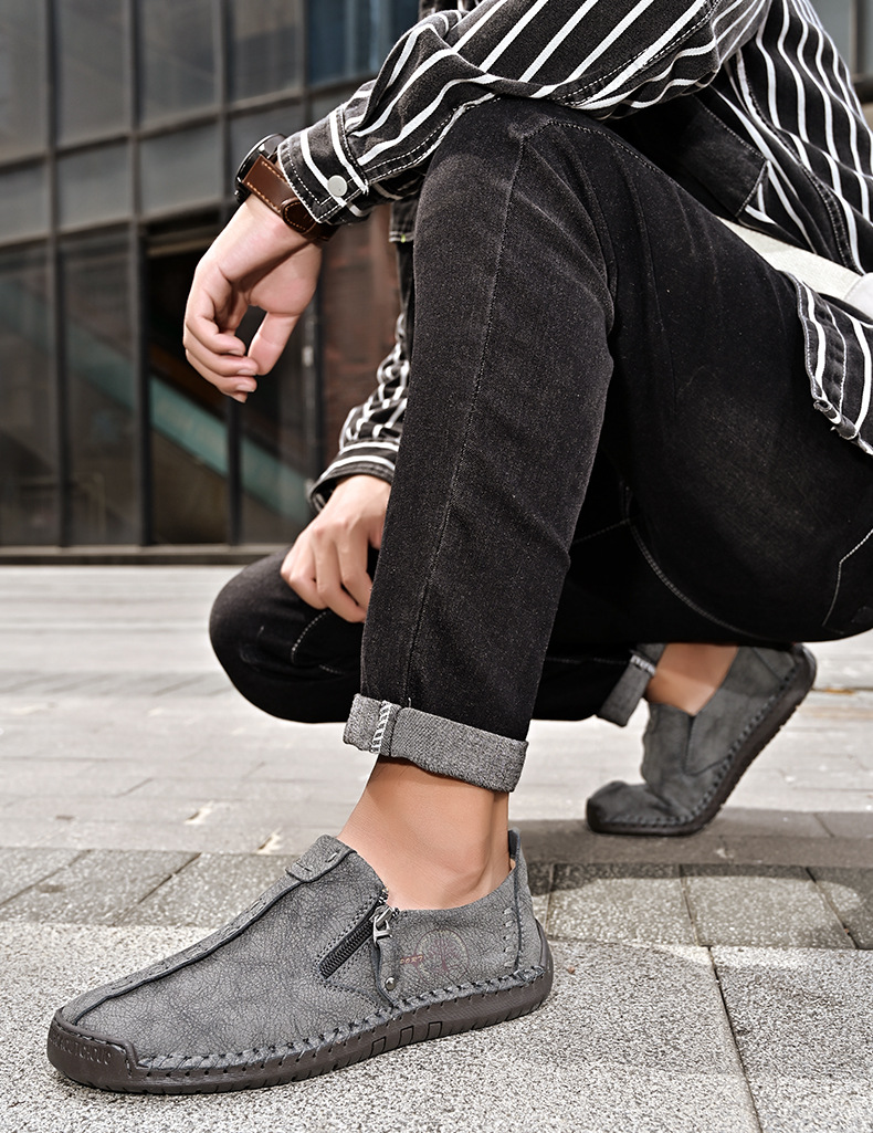 Chaussures de mariage décontractées à bout pointu et imperméables en cuir verni pour hommes_voghion.com