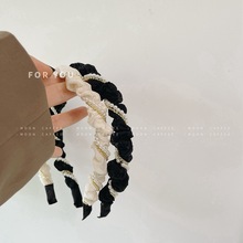 韓國發卡復古麻花珍珠纏繞發飾品頭箍氣質仙氣百搭溫柔發箍2021新