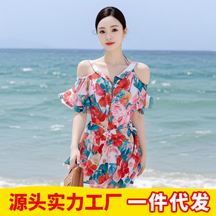 New 2025 Swimsuit Women's Split Flat plus size Slim-fit Conservative Skirt Belly-covering Fashionable Hot Spring Beach Swimsuit