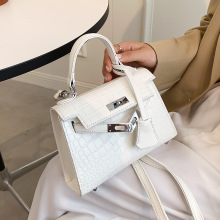 小包包女包夏季百搭2025新款潮时尚斜挎包鳄鱼纹手提小方包凯莉包
