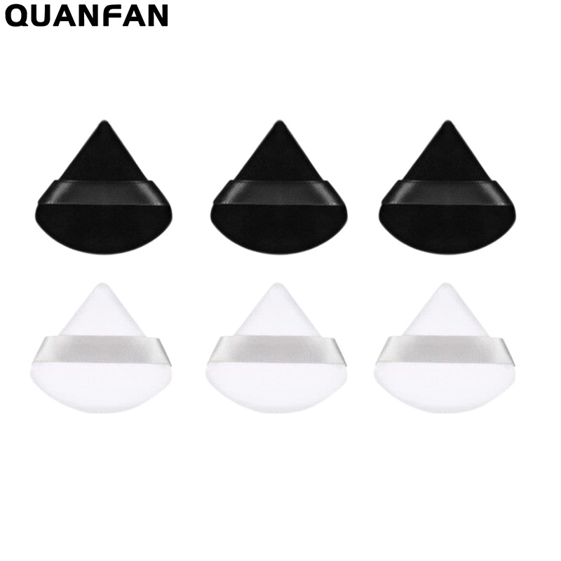 Nuevo triángulo negro soplo de polvo seco en forma de abanico de soplo de maquillaje soplo de polvo de miel mojado y seco herramientas de maquillaje de doble uso transfronterizo exclusivo