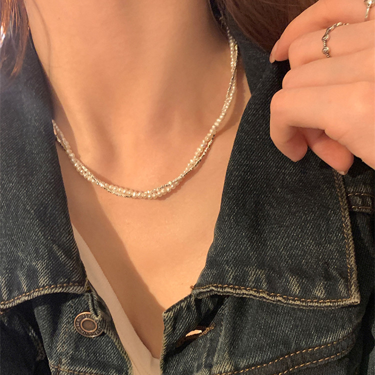 20g Weight Geometric Glass Copper Retro Beaded Necklace