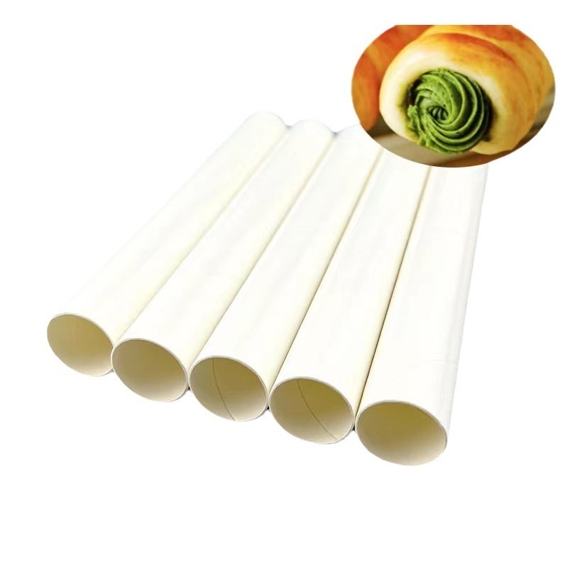 Molde de pan espiral papel hueco tubo de papel grueso para hornear crema de pan danés cuerno antiadherente sin cepillo aceite