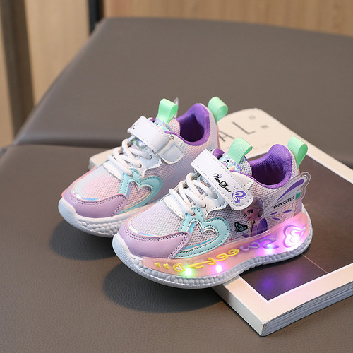 Children's Mesh Breathable Luminous Sports Shoes  Spring and Autumn New Baby Lighting Casual Shoes Fashion Single Shoes