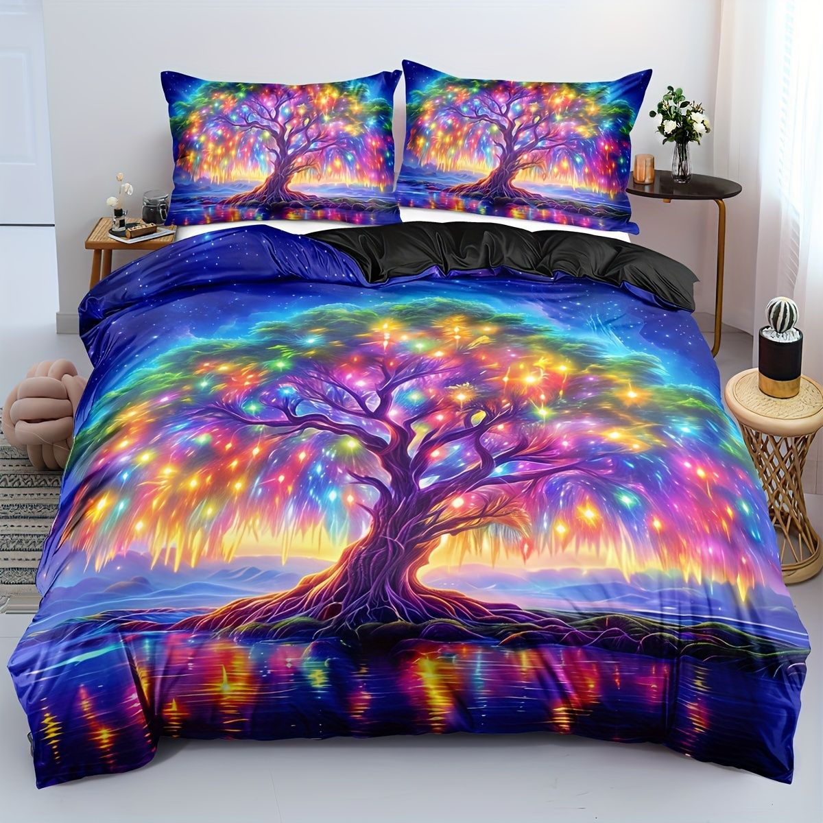 TEMU / JIT Fantasía Celtic Nudo Life Tree Moist Print Digital Kit de colcha de tela para el hogar