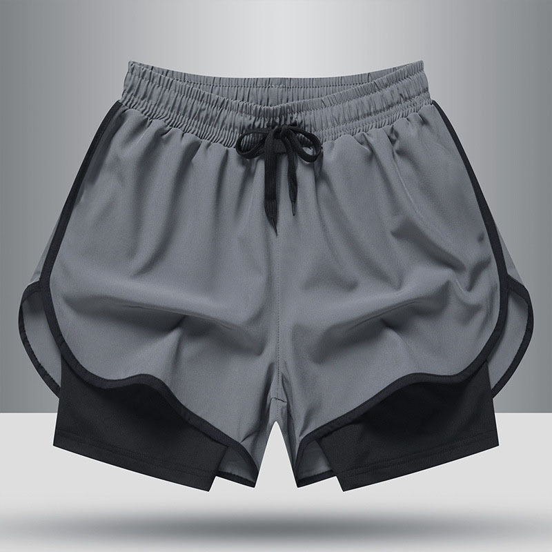 2025 Summer Quick-Drying Sports Shorts Men's High-Elastic Training Breathable Running Fitness Fake Two-Piece Anti-Exposure Yoga Pants 2025 Summer Quick-Drying Sports Shorts Men's High-Elastic Training Breathable Running Fitness Fake Two-Piece Anti-Exposure Yoga Pants