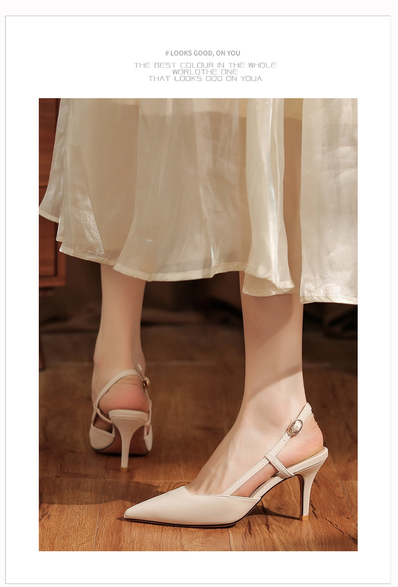 7755D Front Wrap Back Open Sandals Thin Heel High Heels Commuting Versatile Style High-end Professional Women's Shoes_voghion.com