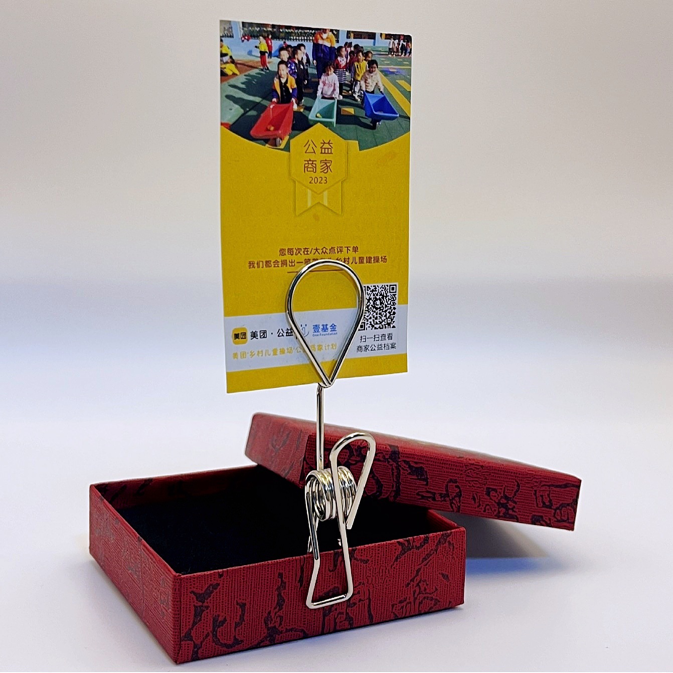 跨境水滴便签金属简约镂空留言夹桌面立式可爱名片照片夹子现货