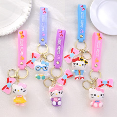 新しい漫画のキティストラップのぬいぐるみの卸売りのハローキティのキーホルダーのかわいい二次元のカバンのペンダント