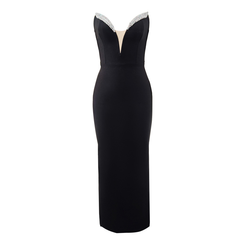 Ropa de mujer transfronteriza 25 años primavera y verano vestido de vendaje de diamantes fábrica vestido personalizado de alta gama banquete vestido de bandage francés image 6