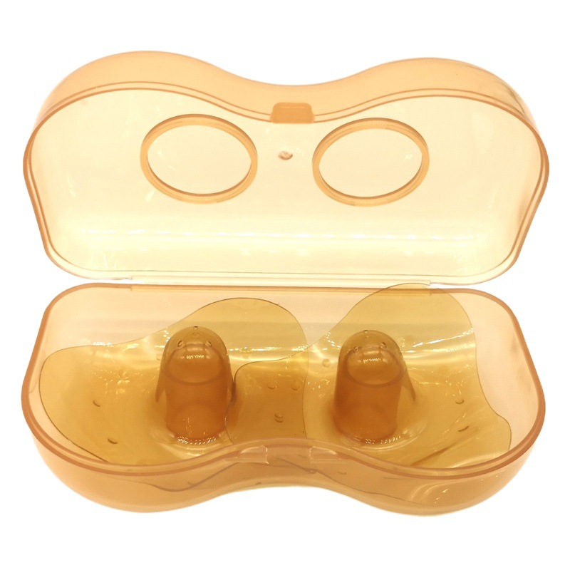 Triangular Semi-circular Silicone Nipple Protective Cover Nano-color Transparent Soft Breast Protective Cover Pair with Box for Maternal Use