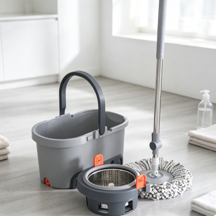 Premium Household Spin Mop Set: Hands-Free, Dry and Wet Dual-Use Mop Bucket, Lazy Mop, Rotating Mop
