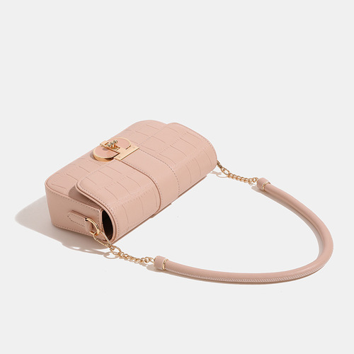  Spring New Peach Oolong French Underarm Bag High-End Pink Women's Niche Crossbody and Shoulder Bag