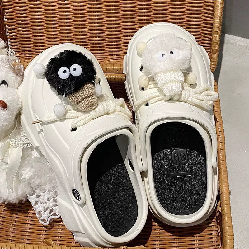 [2024 новые ПВХ нескользящие пещерные туфли для женщин носить милые студенческие общежития тапочки для женщин