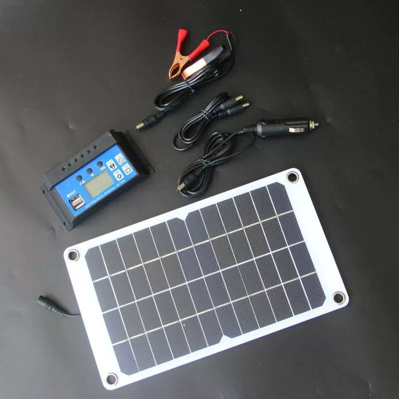 10 Вт 30 Вт 12 В зарядное устройство для солнечных панелей монокристаллический кремний солнечная панель полугибкая с зажимом автомобильное зарядное устройство