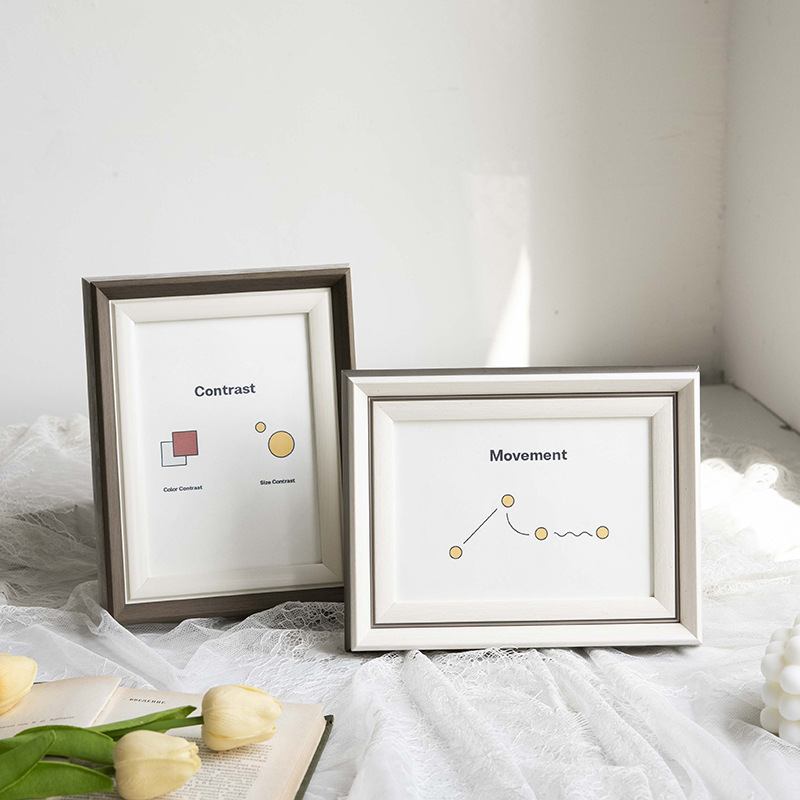 Ink Small Retro Photo Frame 6-inch 8-inch 10 Exquisite Nordic Style Small Picture Frame A4 Mounted Photo Frame Photo Frame