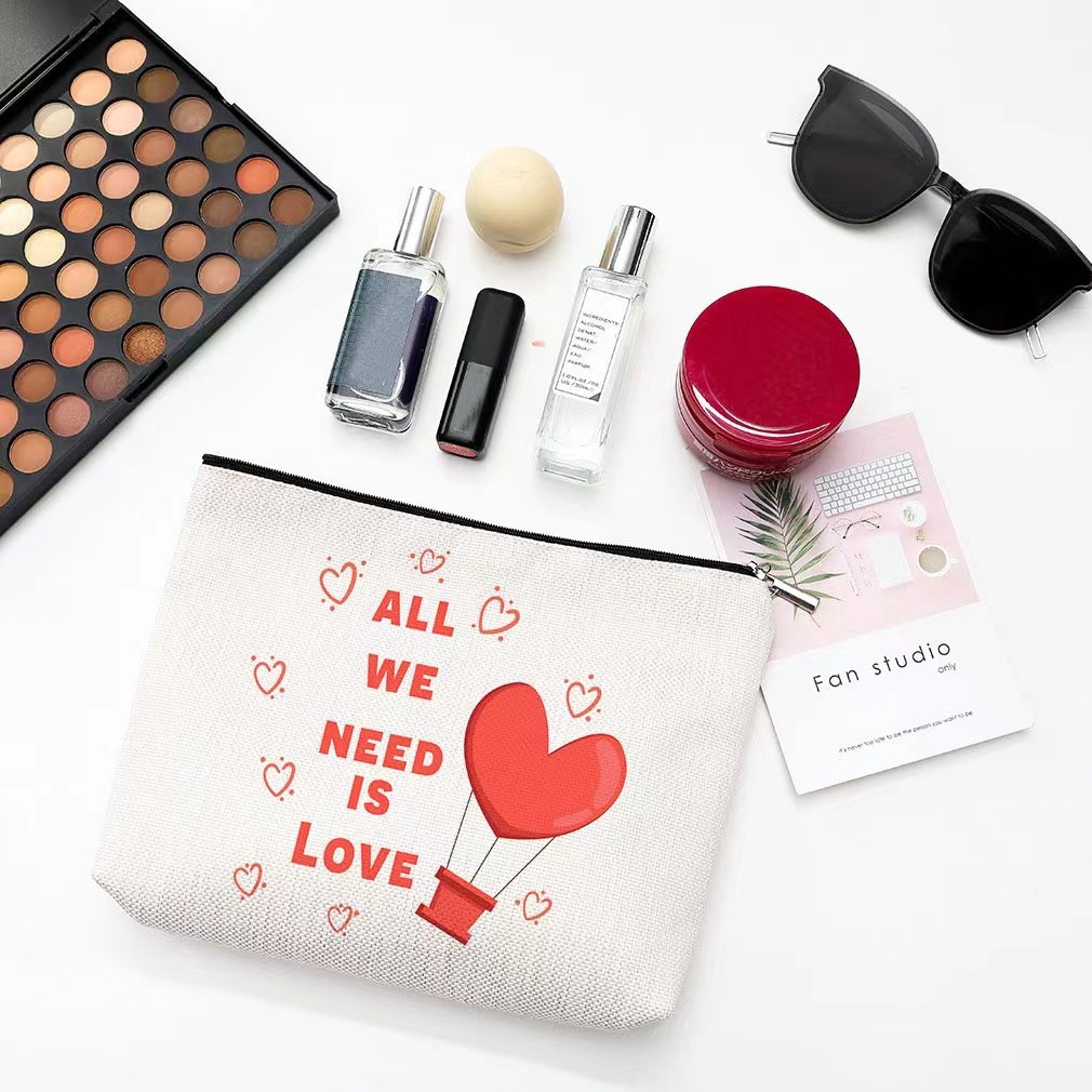 Bolsa de cosméticos simple europea y americana impermeable de algodón y lino bolsa de cremallera bolsa de almacenamiento de joyas cosméticas bolsa de almacenamiento de artículos de tocador bolsa