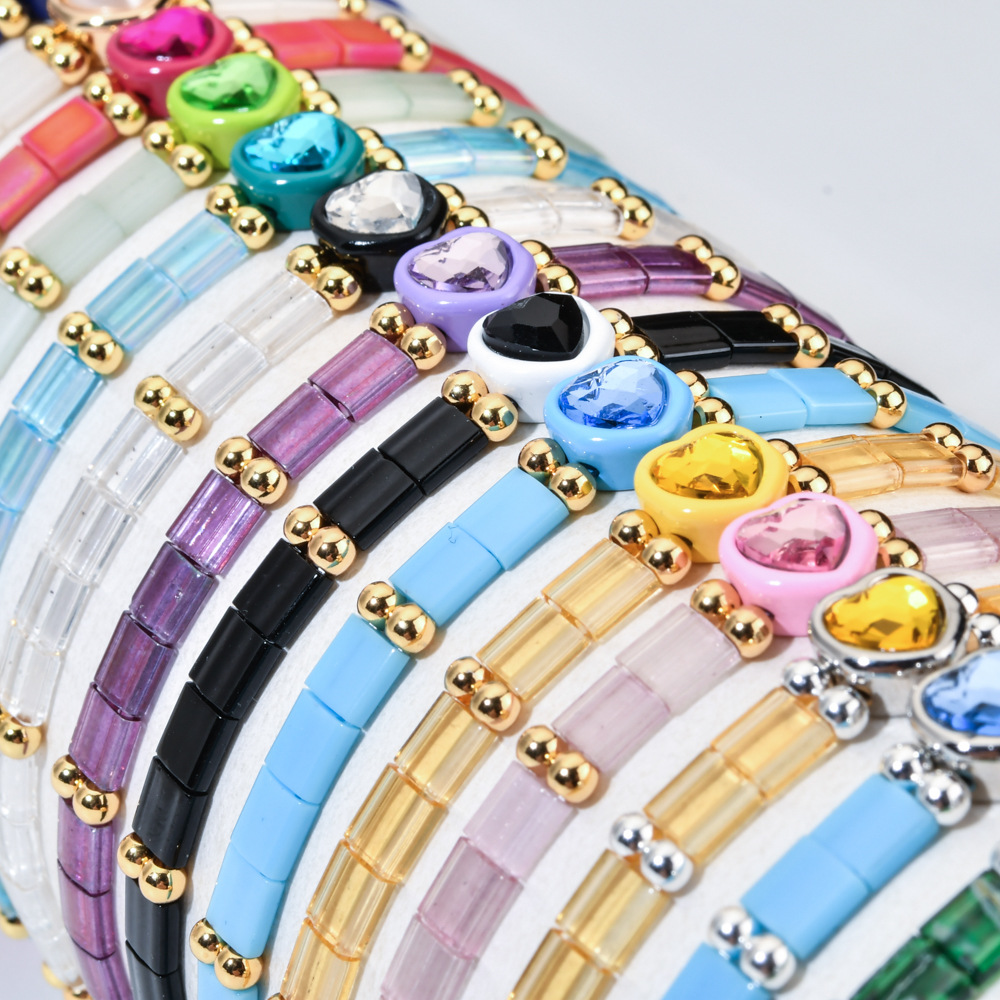 Retro Classic Style Geometric Glass Beaded Bracelets Wholesale display picture 2