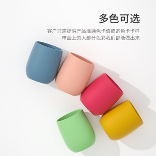 Cross-Border Popular Food-Grade Children's Silicone Water Cup, Baby Anti-Fall Learning Drinking Cup, Silicone Baby Food Cup in Stock