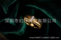 Текстурированные золотые ремесла Италия 18K золото алмазная проволока рисунок кольцо высокие ювелирные изделия дрожит поколение волос