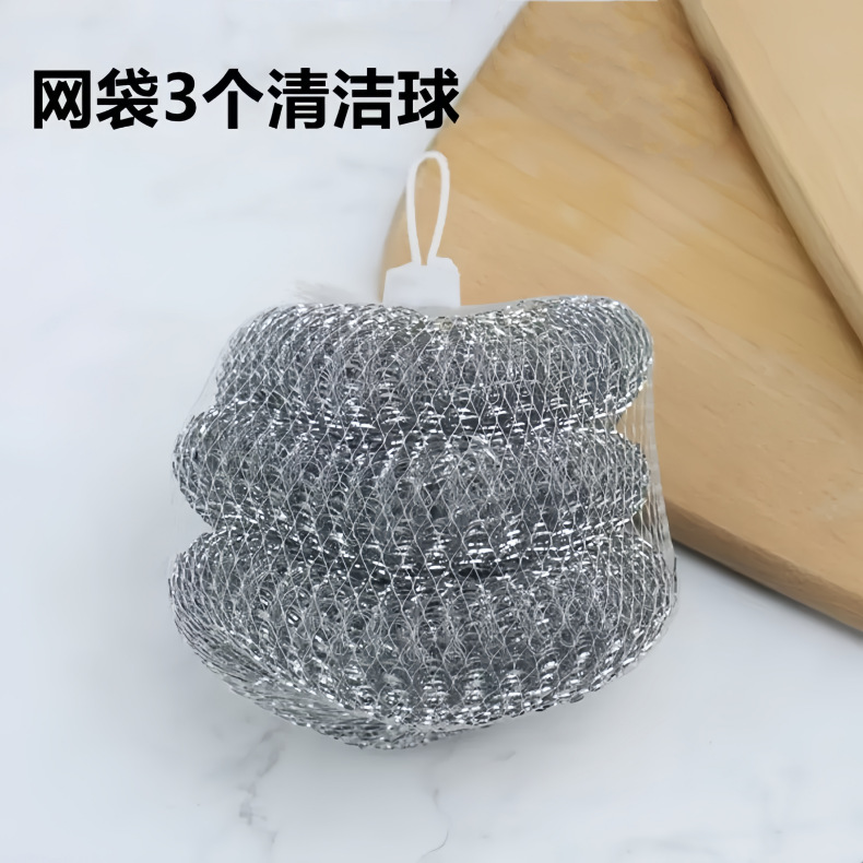 Bola de limpieza para uso doméstico, cepillo de limpieza de tenis de alambre de acero 410 cepillo de olla de acero inoxidable, bola de alambre de acero grande sin escoria