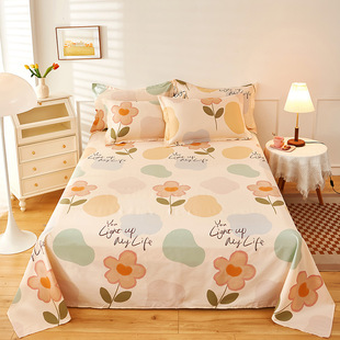 100 Xinjiang cotton sheets single cotton student dormitory 1.5 m1.8 m double sheets three-piece set