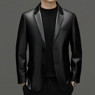 Lei Jun's Spring Fashionable Casual Sheepskin Genuine Leather Men's All-match Leather Jacket Slim-fit Coat Cross-border