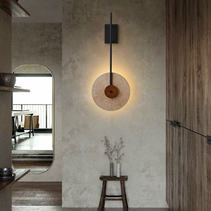 Diseñador de cavernas residenciales sala de estar modelo modelo de hotel de piedra estilo japonés diseño de lámpara de pared de pared de pasillo lámpara de pared silenciosa