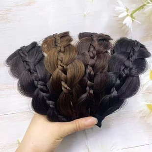 Fishbone Braid Wig Hair Band Twist Braid Head Band Elevated Cranial Top Upgrade Gourd Braided Hair Band Anti-slip Hair Wig