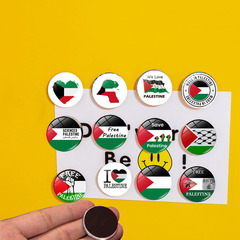 Palestine flag crystal glass fridge magnet home decoration magnetic whiteboard sticker 30MM