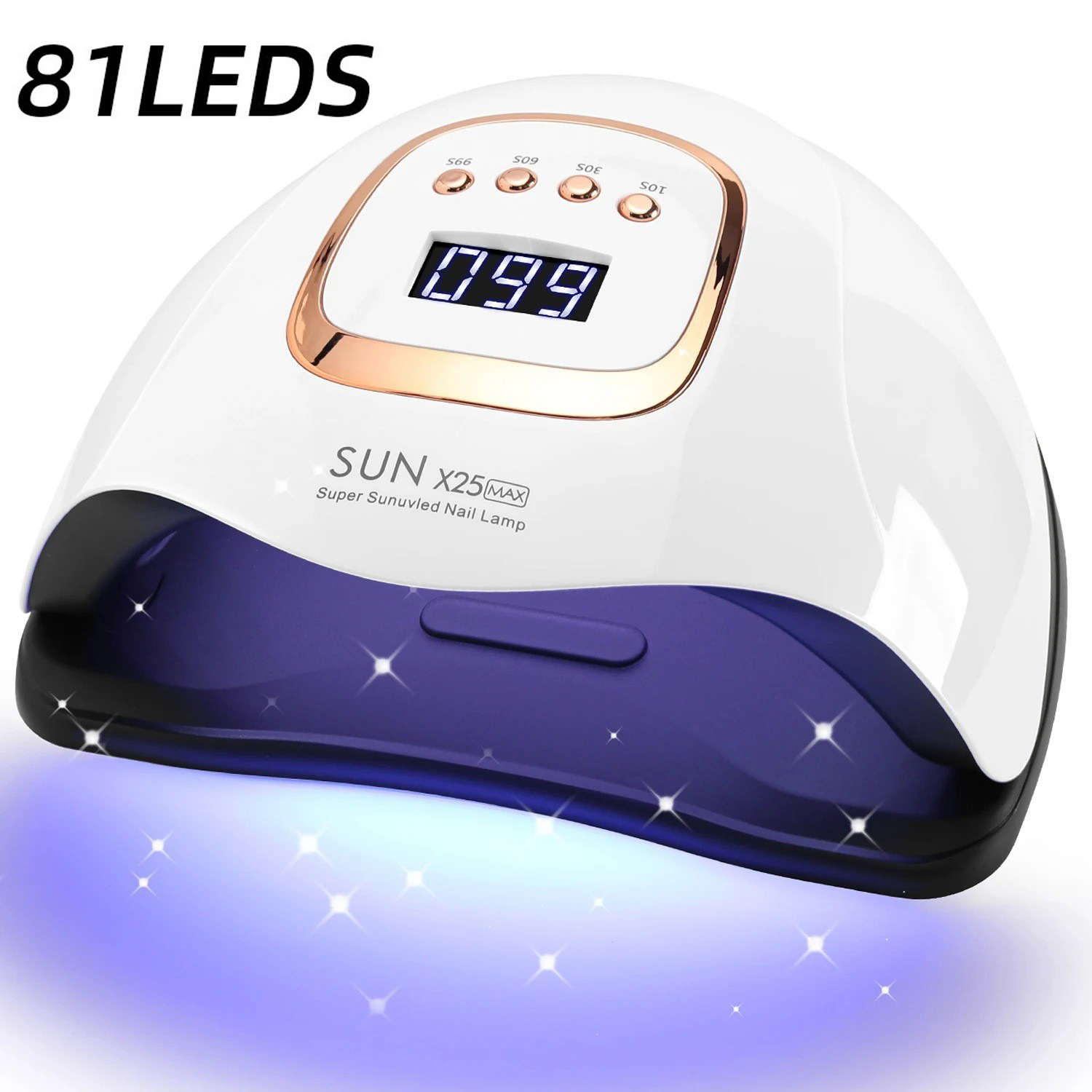 Luz de manicura de alta potencia X25 luz de fototerapia 81 lámpara LED cuentas de secado rápido pegamento de manicura no oscuro mano luz de asado de uñas UV